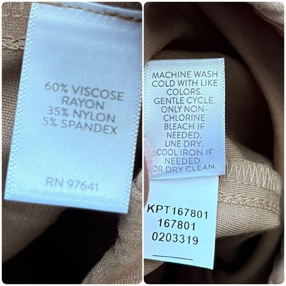 J Jill New Camel Pull On Ponte Knit Side Ankle Slit Straight Leg Pant Size Small - Picture 10 of 12